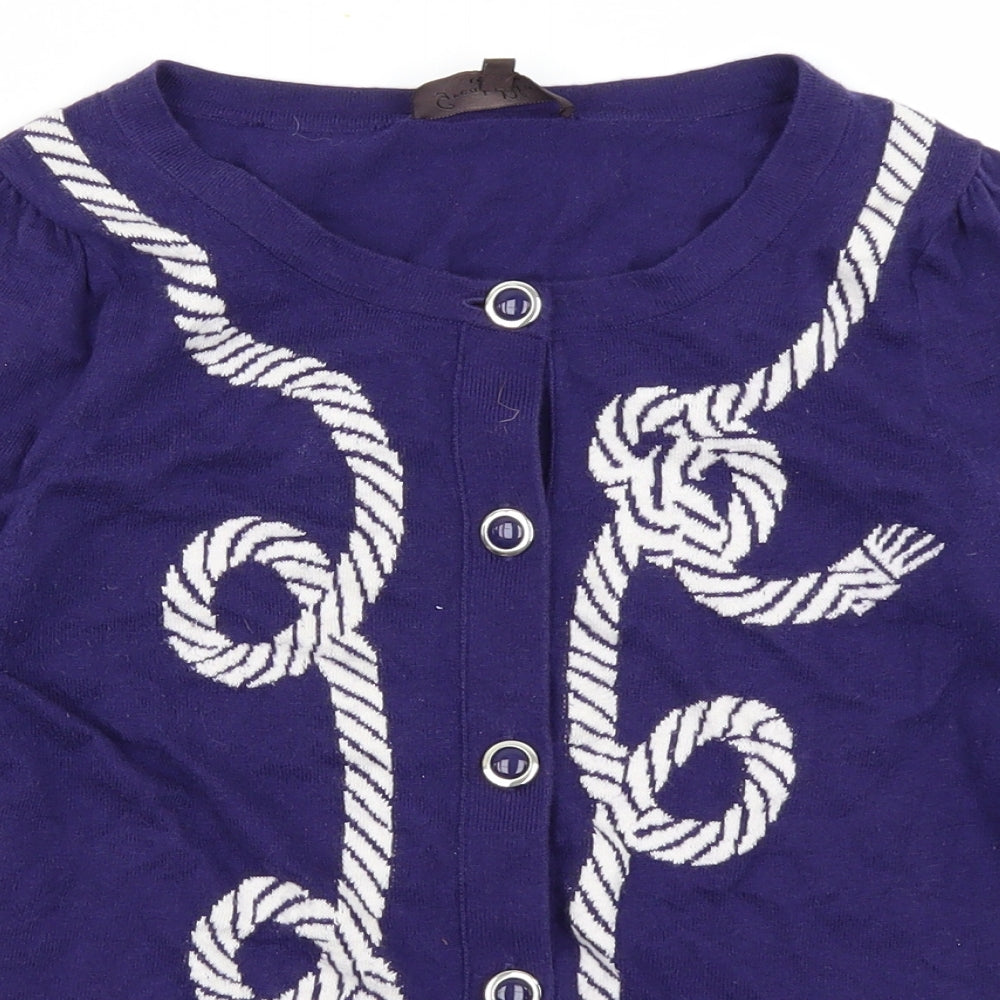Great Plains Womens Purple  Knit Cardigan Jumper Size XS