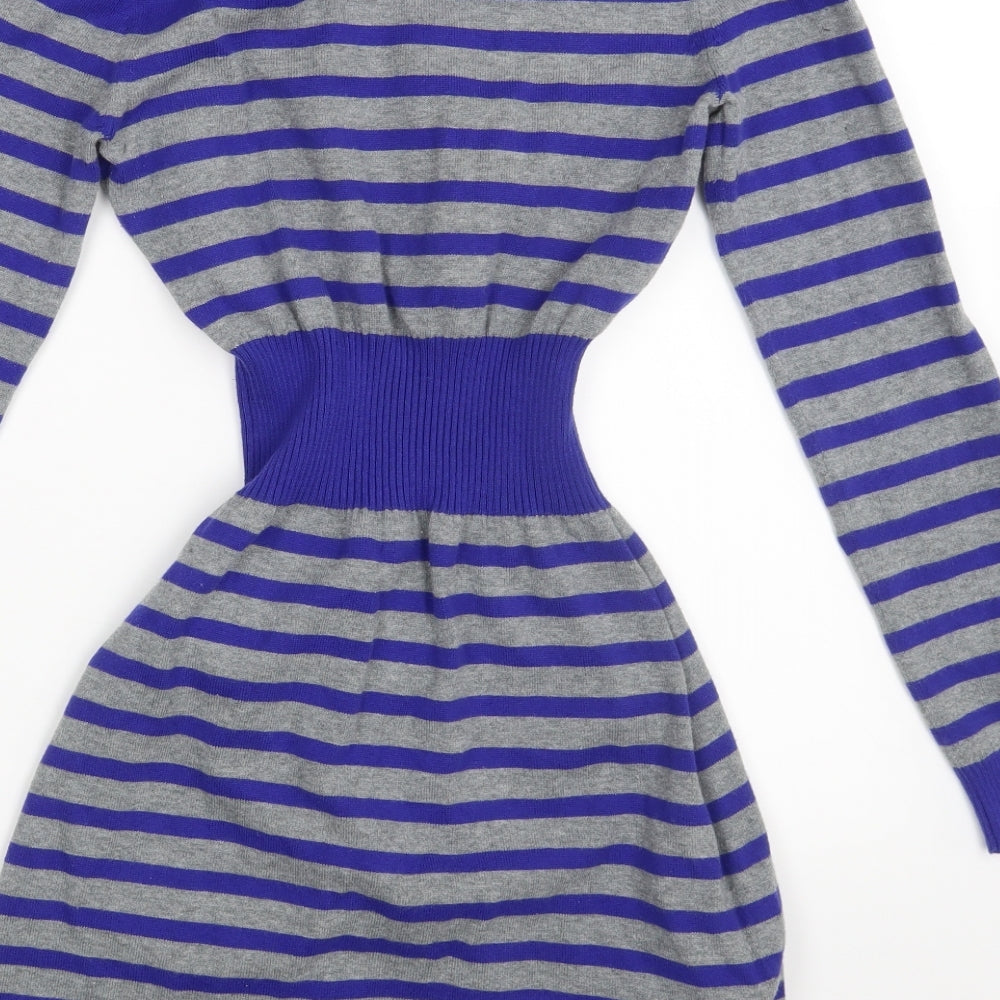 Mango Womens Multicoloured Striped  Pullover Jumper Size S