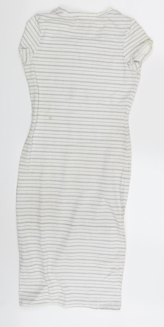 Atmosphere Womens White Polka Dot  Fit & Flare  Size 8