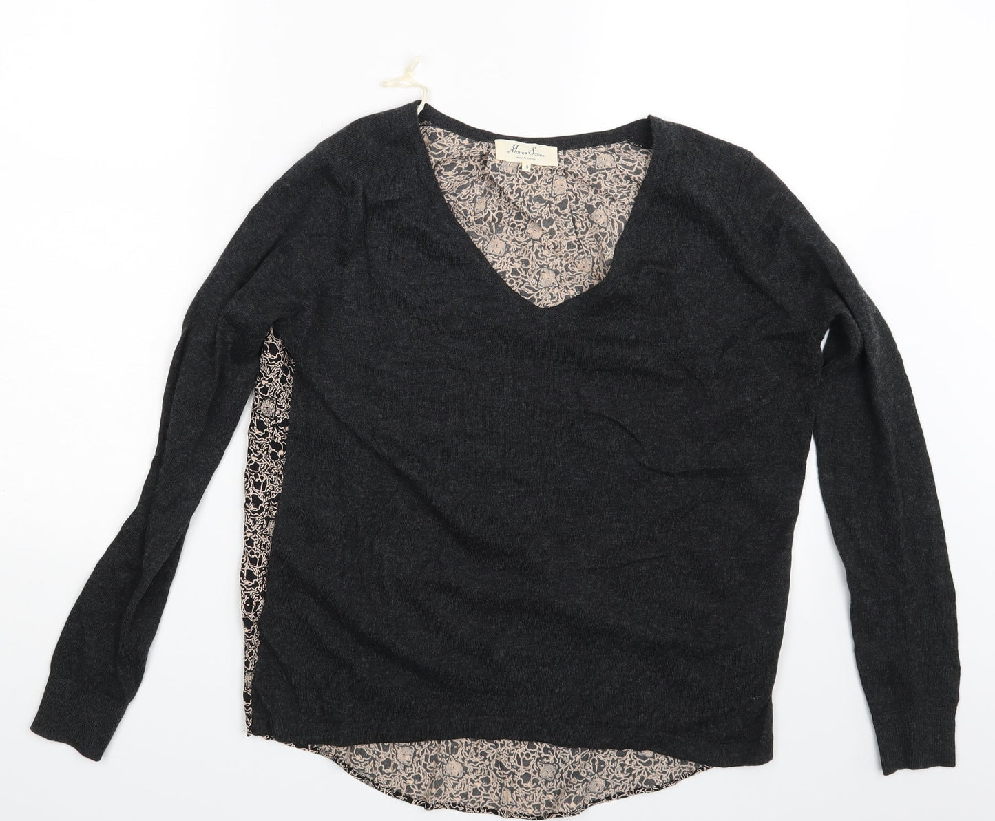 Marie Sixtine Womens Grey Floral  Pullover Jumper Size S