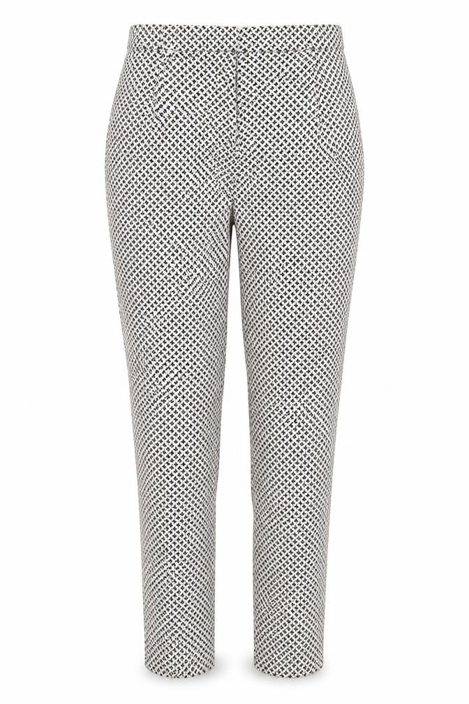 H&M Womens White Polka Dot  Trousers  Size 8 L27 in