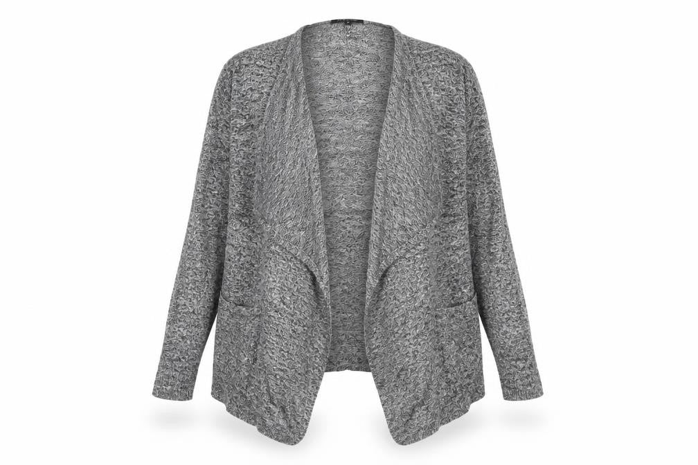 New Look Womens Grey  Knit Cardigan Jumper Size 10
