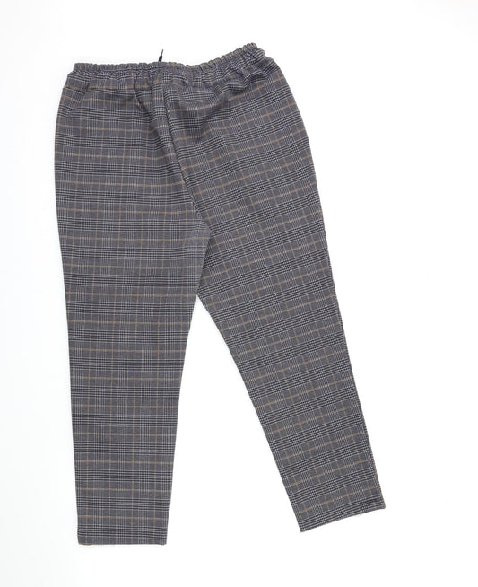 ROMWE Womens Blue Check  Trousers  Size XL L27 in