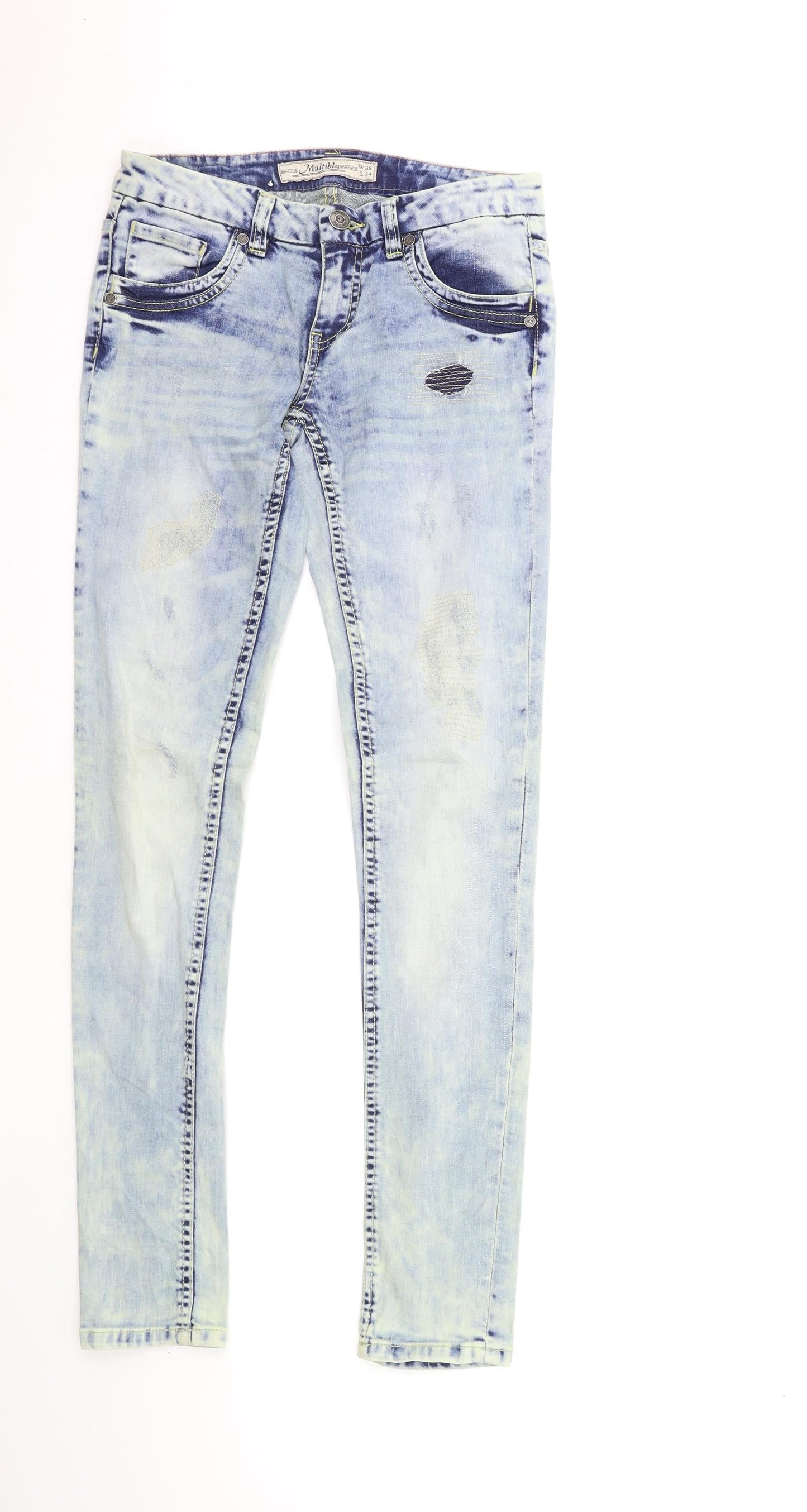 Multiblu Womens Blue  Denim Skinny Jeans Size 36 in L34 in