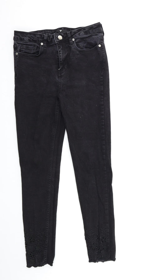 Very Womens Black  Denim Skinny Jeans Size 10 L26 in