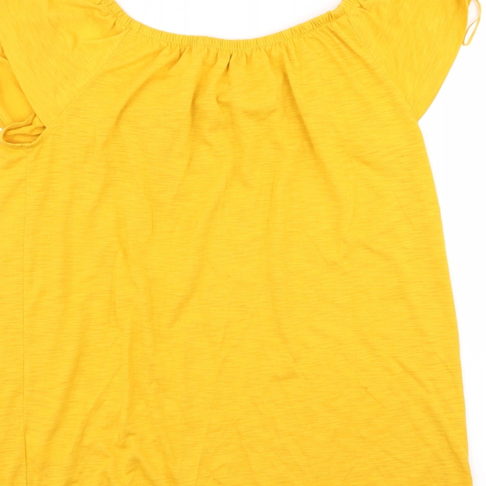 Papaya Womens Yellow   Basic T-Shirt Size 10