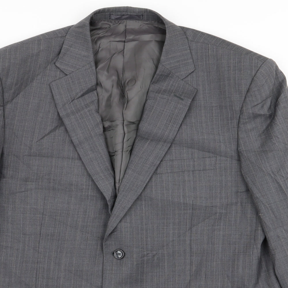 Brook Taverner Mens Grey Striped  Jacket Blazer Size 46