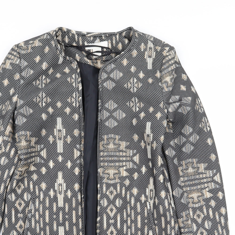 H&M Womens Multicoloured Geometric  Jacket Blazer Size 6