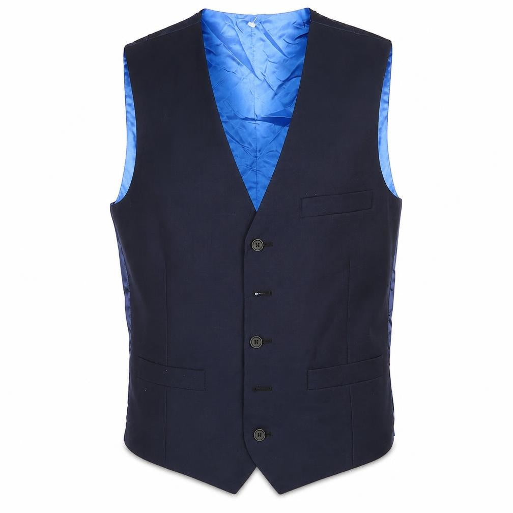 Preworn Mens Blue   Jacket Suit Waistcoat Size 34