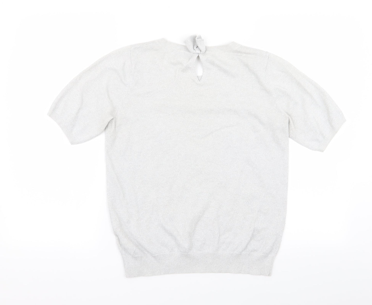NEXT Womens Silver   Basic T-Shirt Size 12  - Heart Detail