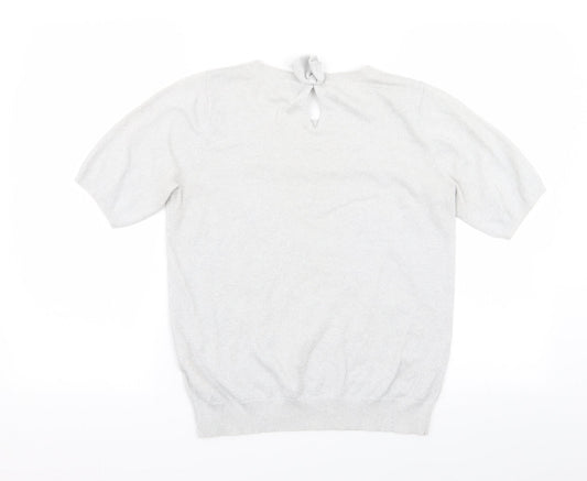 NEXT Womens Silver   Basic T-Shirt Size 12  - Heart Detail