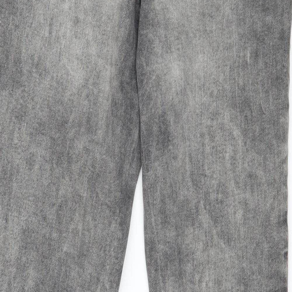 Denim & Co. Womens Grey  Denim Skinny Jeans Size 10 L25 in - Acid Wash