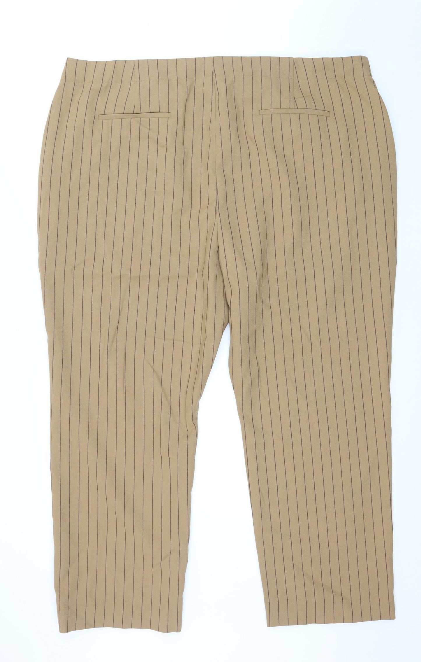 Autograph Womens Brown Striped  Trousers  Size 24 in L27 in