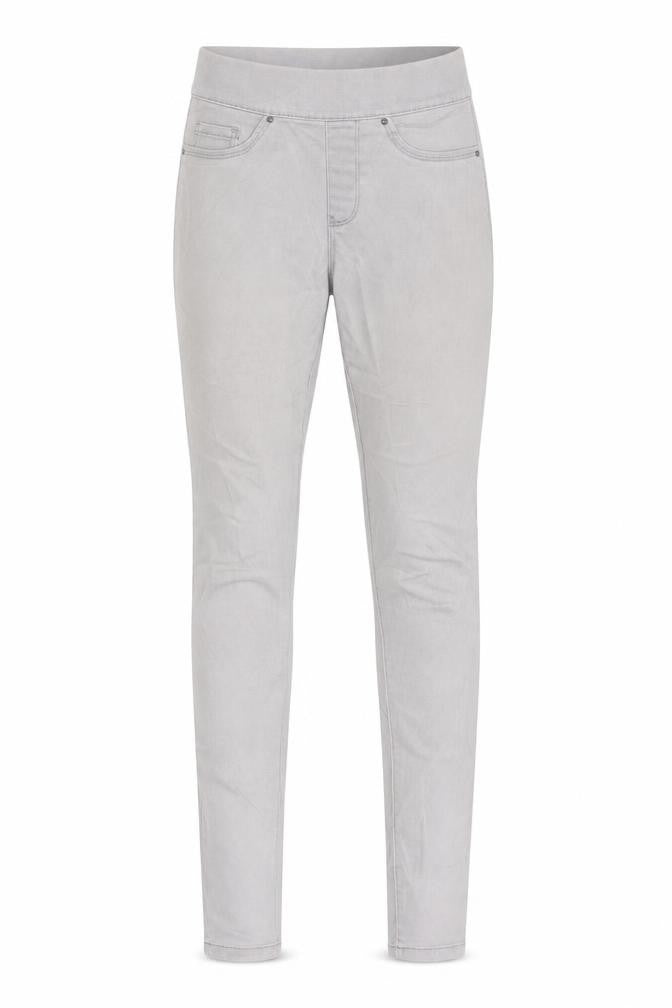 Front view of Denim & Co. women’s grey denim jegging jeans, size UK 6, 29-inch leg