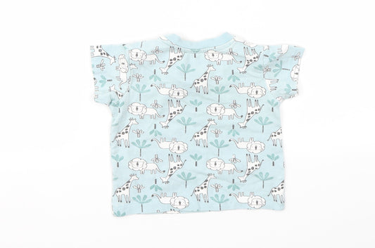 Matalan Girls Blue Animal Print  Basic T-Shirt Size 3-6 Months