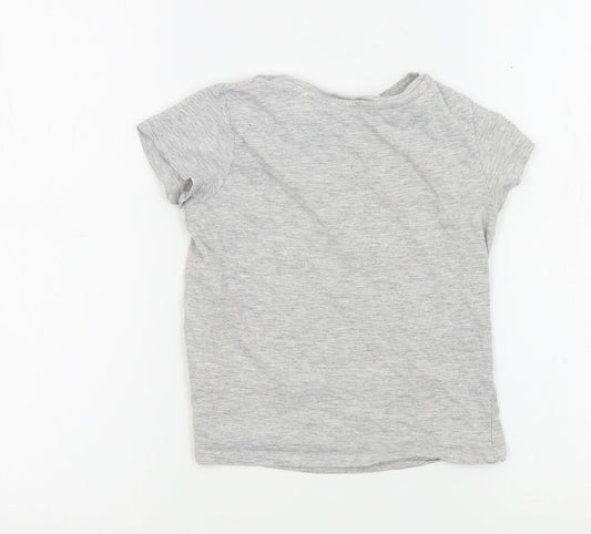 pep&co Girls Grey Colourblock  Basic T-Shirt Size 6-7 Years