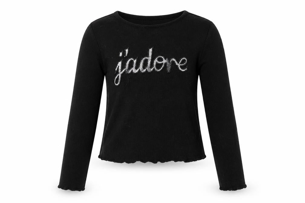 Primark Girls Black Colourblock  Pullover Jumper Size 6 Years