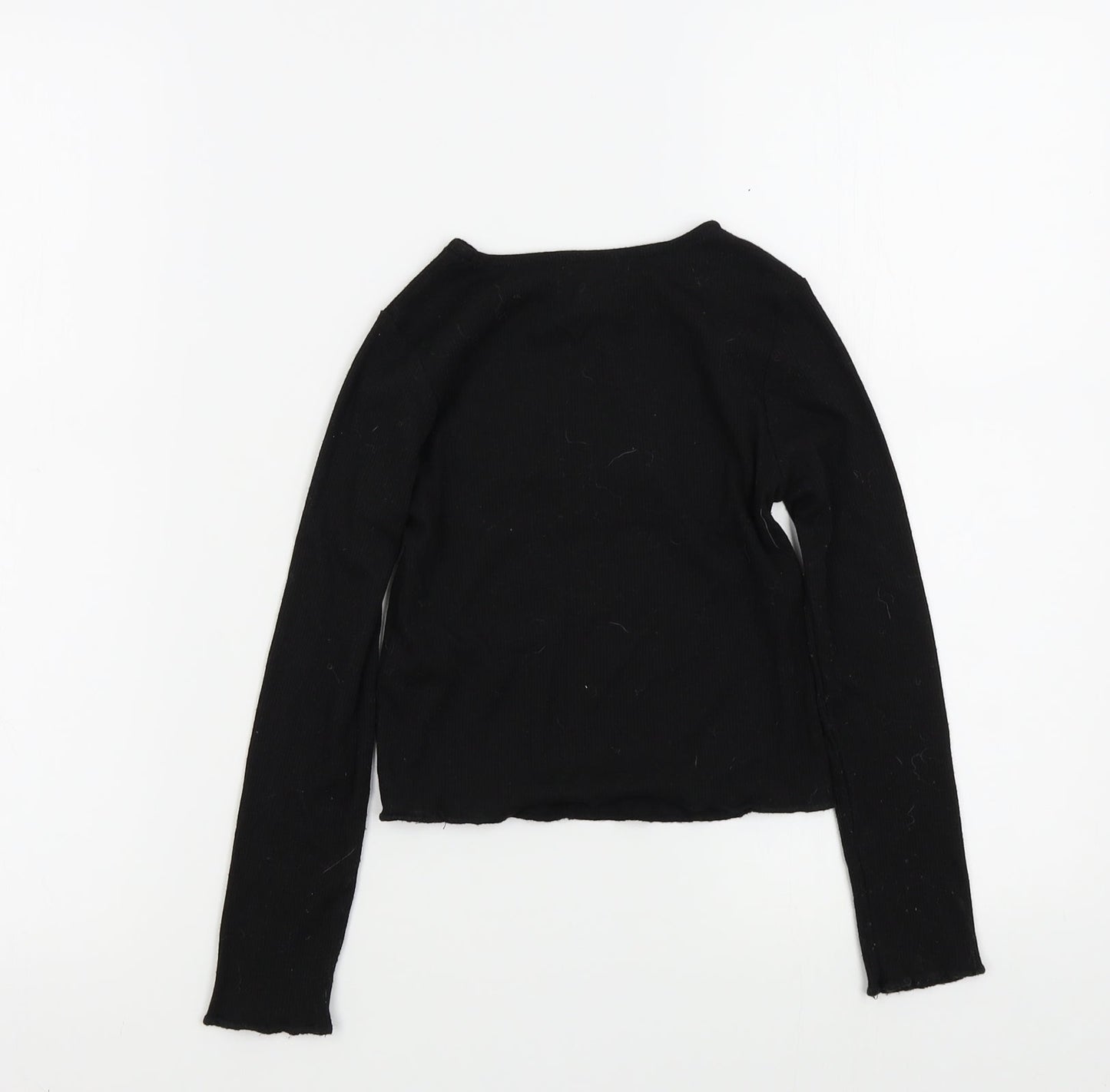 Primark Girls Black Colourblock  Pullover Jumper Size 6 Years
