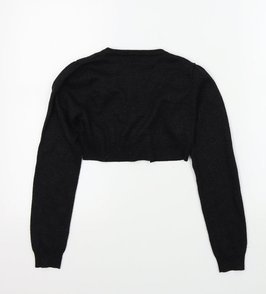 George Girls Black Colourblock  Cardigan Jumper Size 10 Years