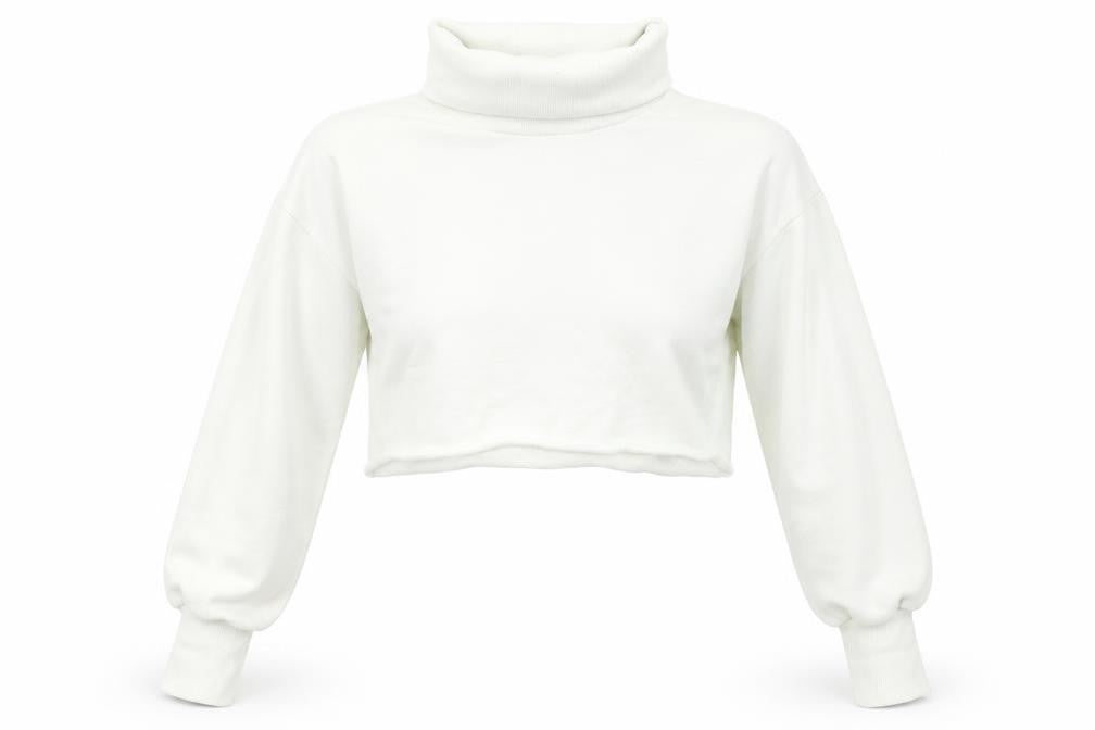 Front view of ASOS women’s white jumper, size UK 10