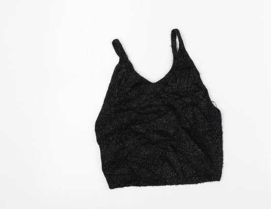 Topshop Womens Black Colourblock  Basic T-Shirt Size 8