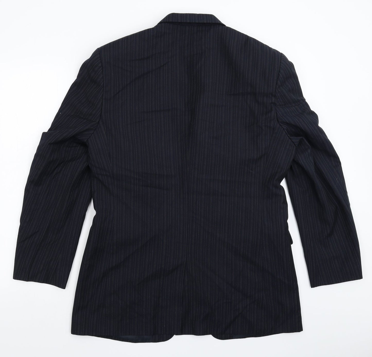 Burton Mens Blue Striped  Jacket Suit Jacket Size 40