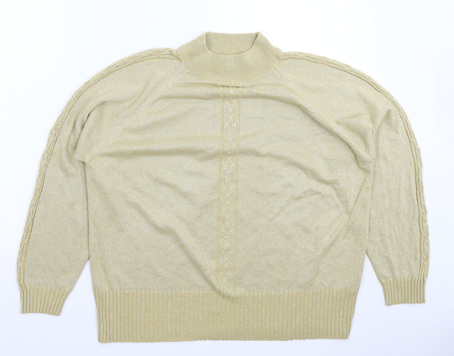 Bonmarché Womens Gold  Knit Pullover Jumper Size XL