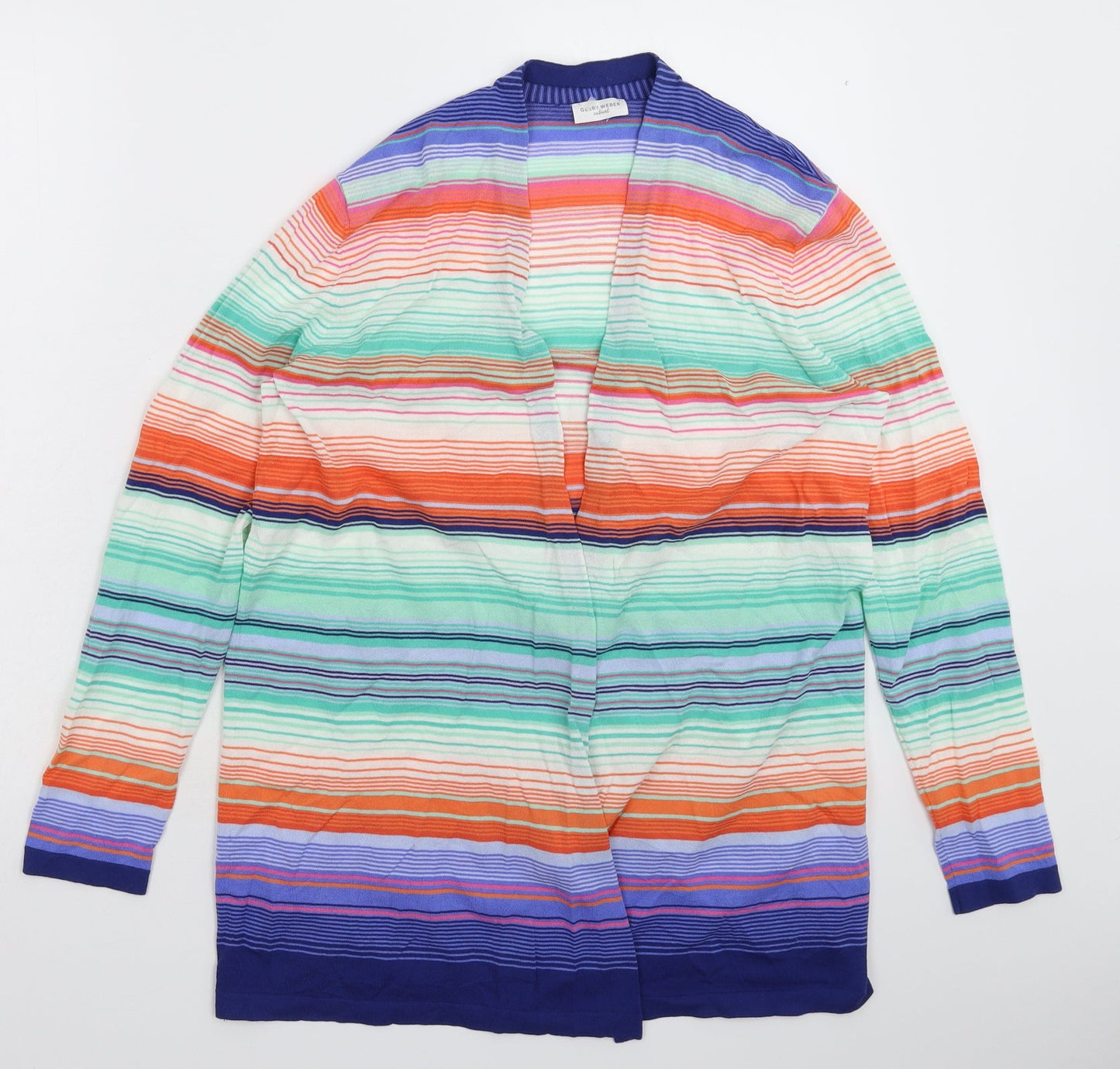 Gerry Weber Womens Multicoloured Striped Knit Cardigan Jumper Size 10