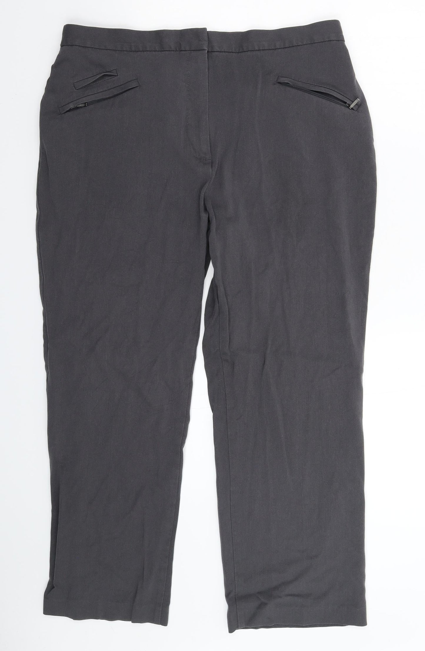 Marks and Spencer Womens Grey   Trousers  Size 16 L26 in