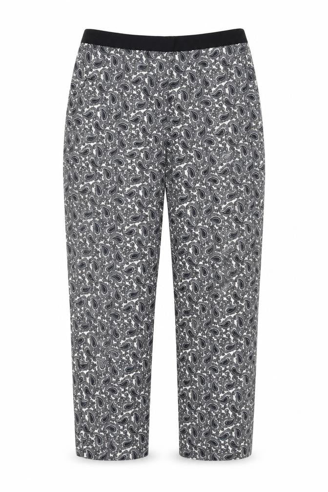 Topshop Womens Grey Paisley  Cropped Trousers Size 8 L25 in