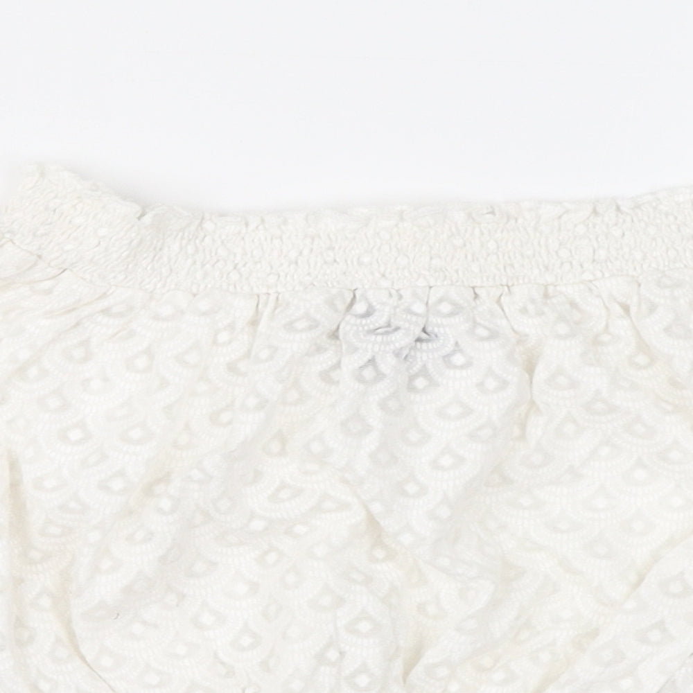 Topshop Womens Ivory Geometric  Cropped Blouse Size 6