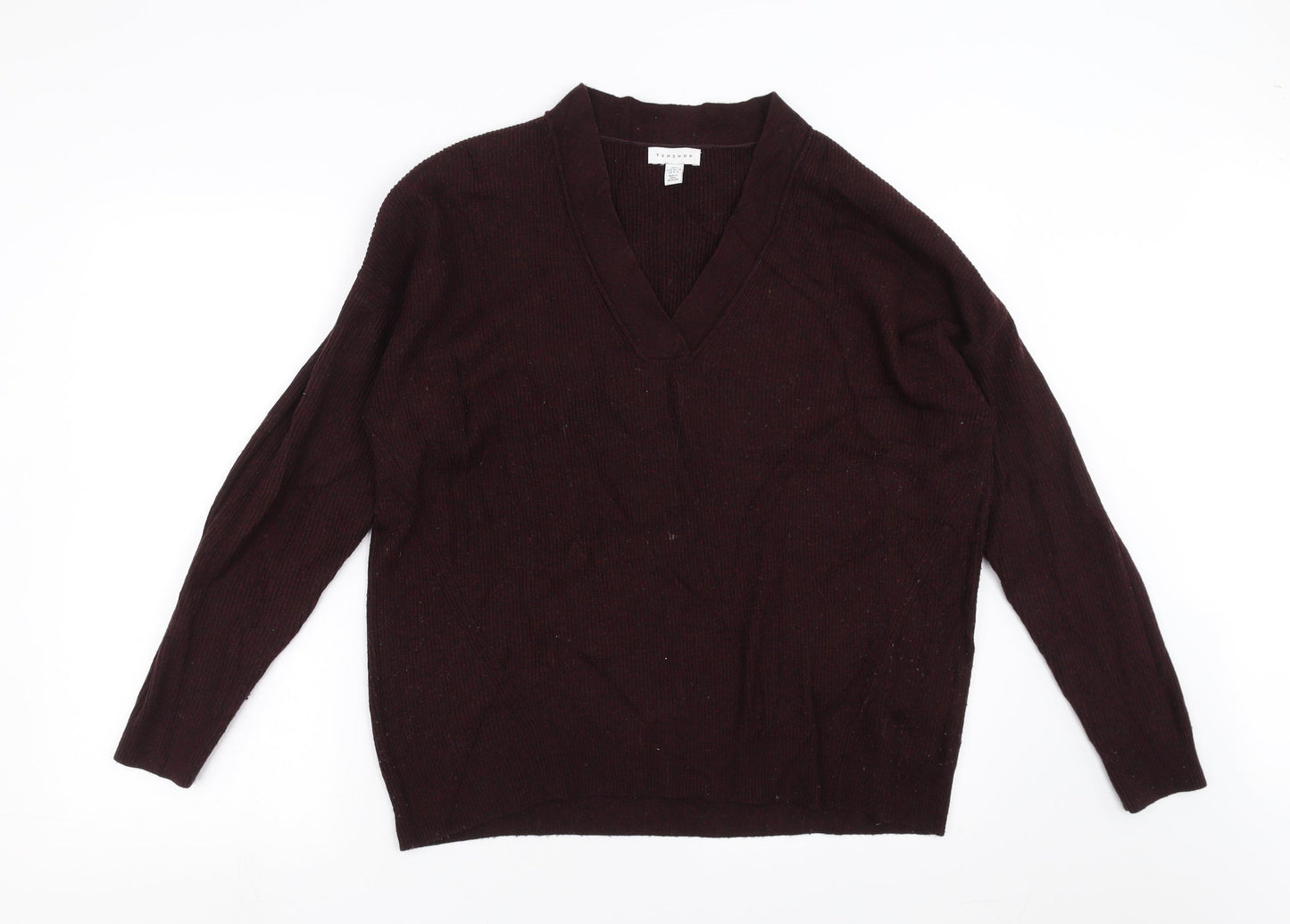Topshop Womens Purple  Knit Pullover Jumper Size S