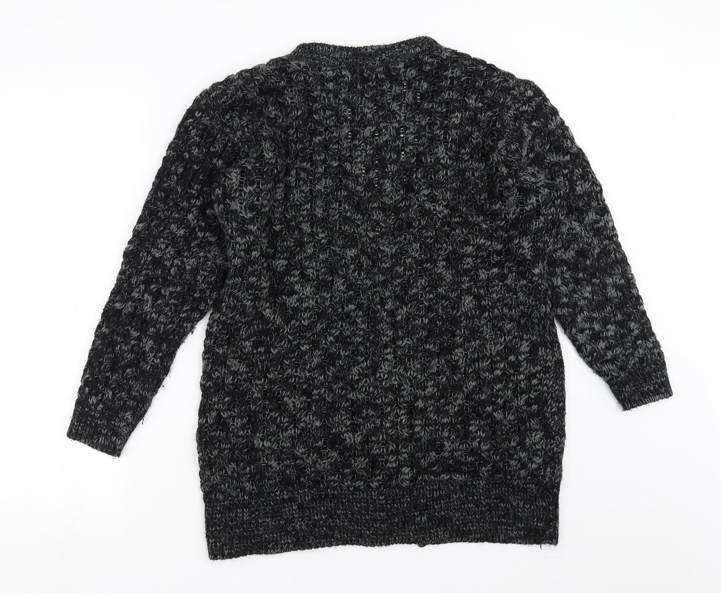 Pura Moda Womens Black  Knit Cardigan Jumper Size M