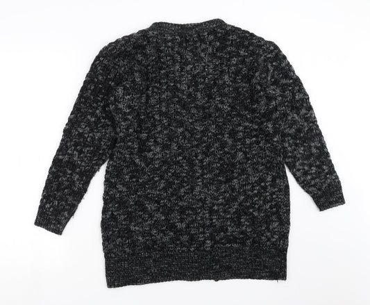 Pura Moda Womens Black  Knit Cardigan Jumper Size M