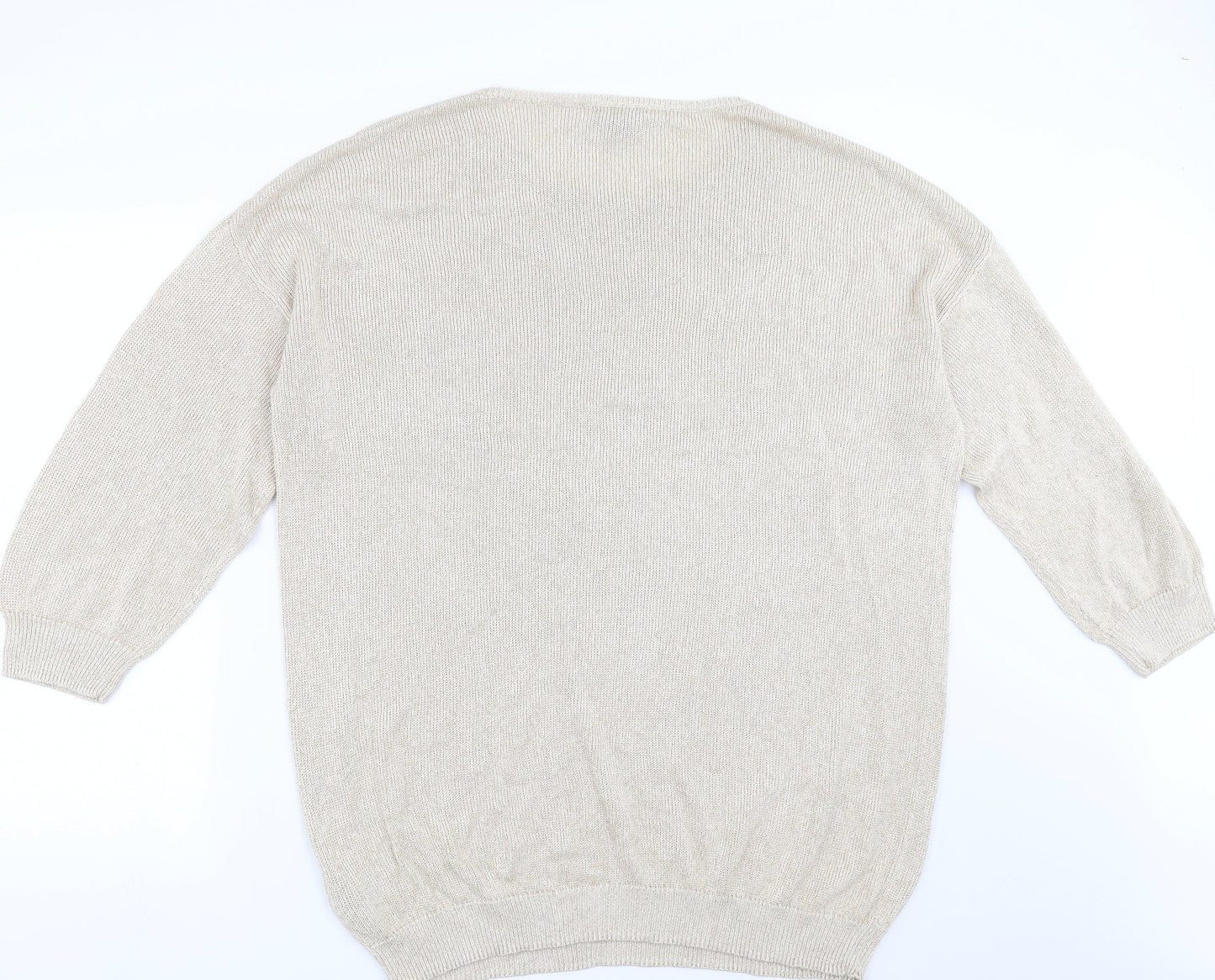H&M Womens Beige  Knit Pullover Jumper Size L