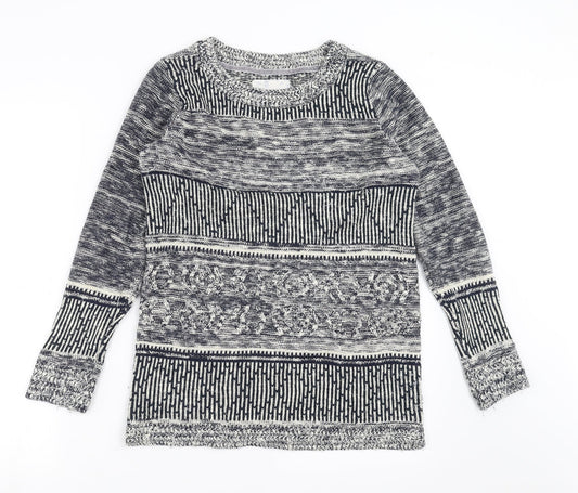 Matalan Womens Blue Geometric Knit Pullover Jumper Size 12