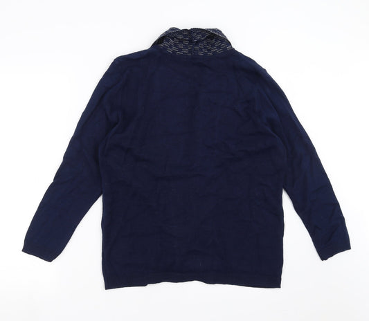 Monique Womens Blue   Cardigan Jumper Size L