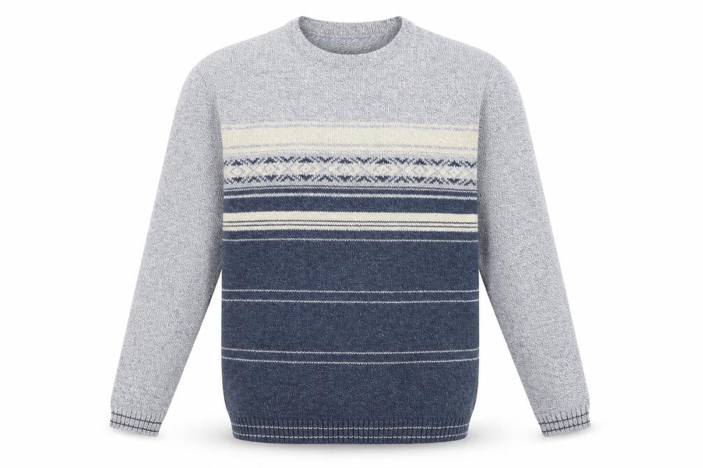 Debenhams Mens Blue Striped Knit Pullover Jumper Size L
