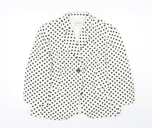 Rasler Womens Black Polka Dot  Jacket Suit Jacket Size 40