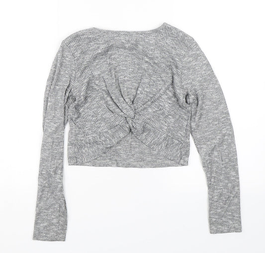 TU Girls Grey   Cropped T-Shirt Size 11 Years