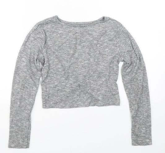 TU Girls Grey   Cropped T-Shirt Size 11 Years