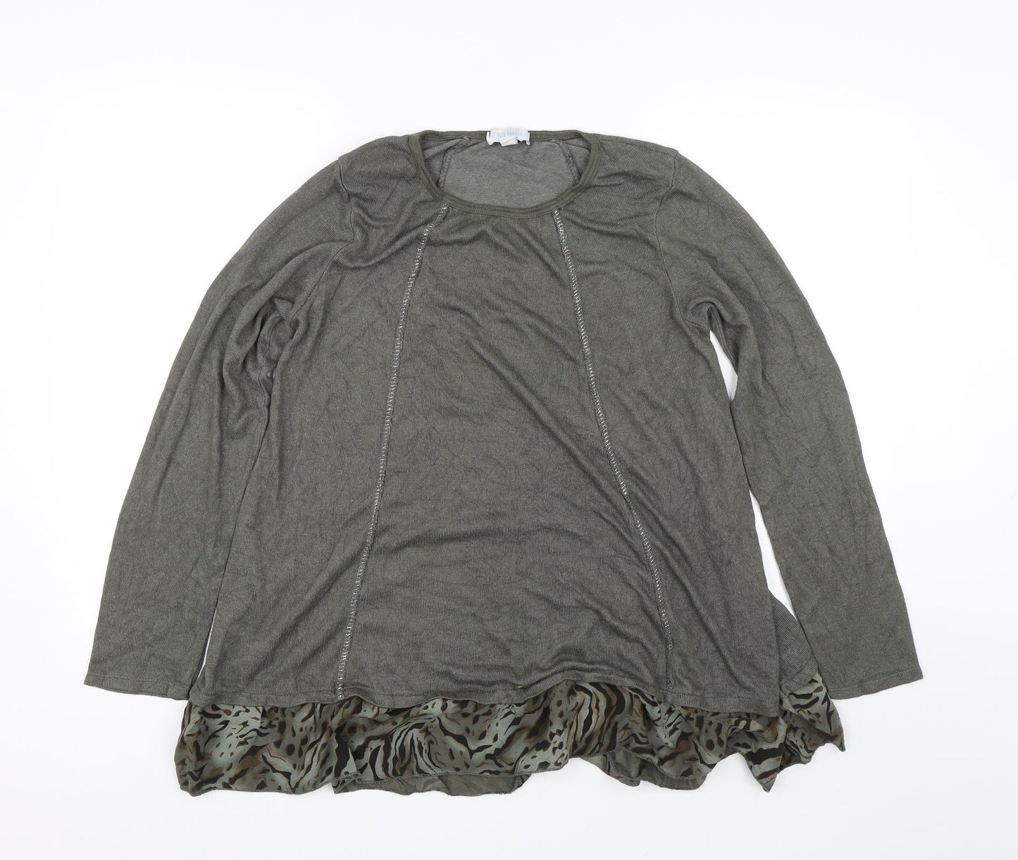 Blue Vanilla Womens Grey Animal Print  Pullover Jumper One Size
