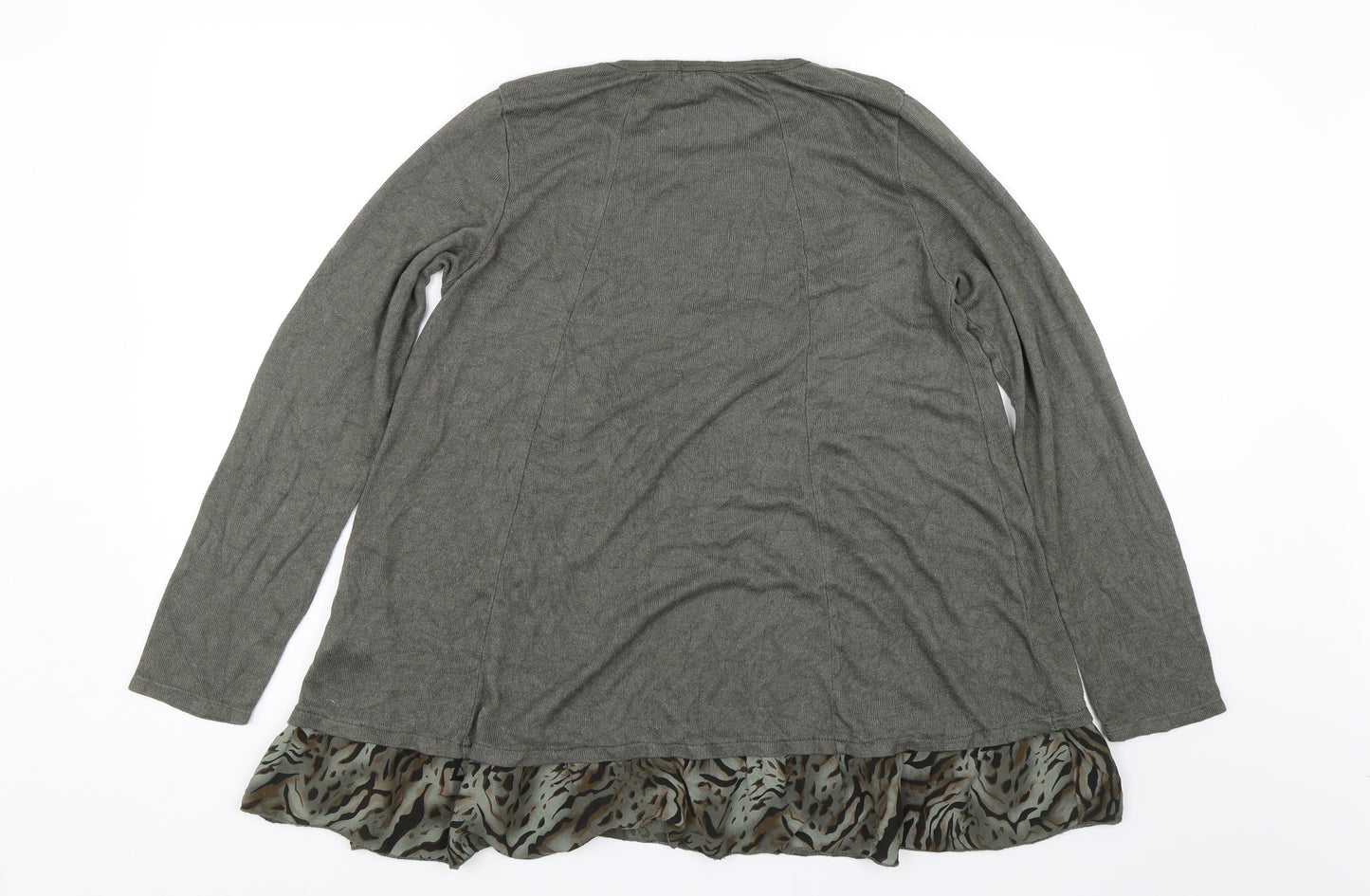 Blue Vanilla Womens Grey Animal Print  Pullover Jumper One Size
