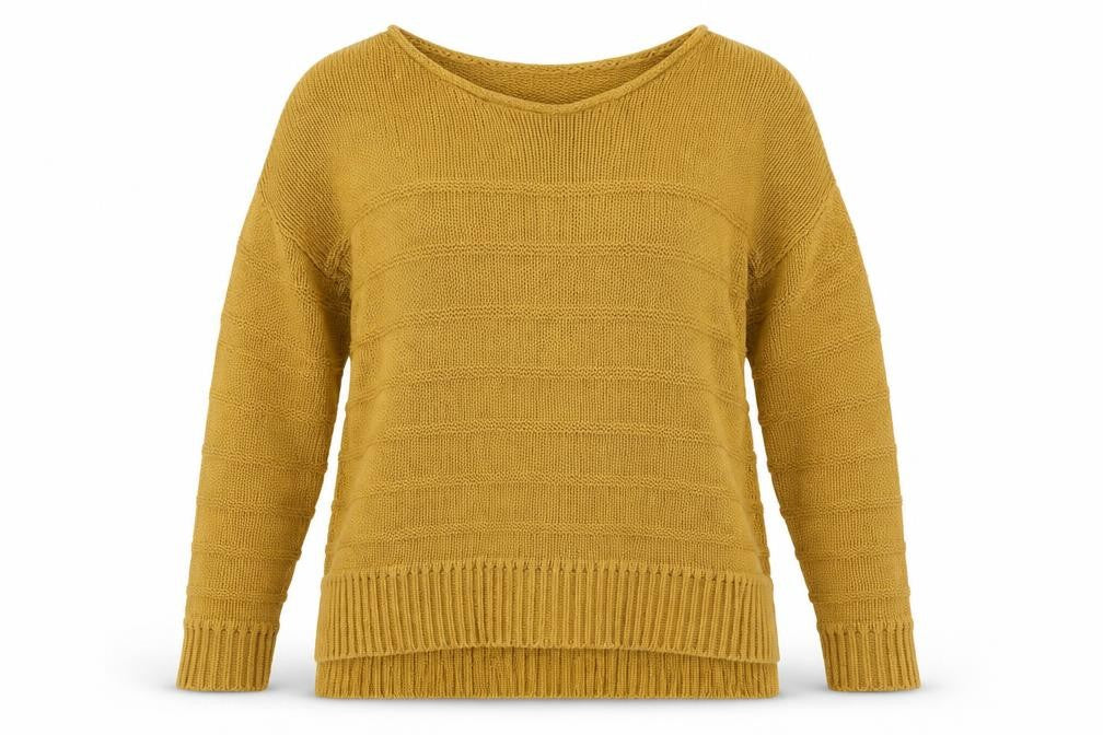 H&M Womens Yellow Striped Knit Pullover Jumper Size XS