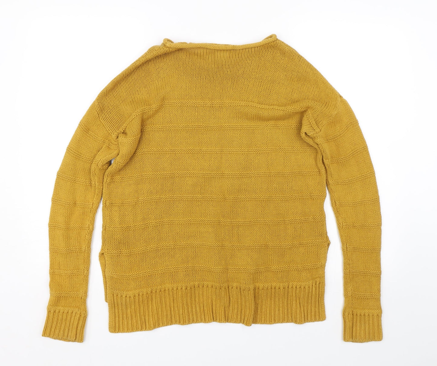 H&M Womens Yellow Striped Knit Pullover Jumper Size XS