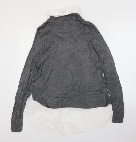 H&M Womens Grey   Basic Blouse Size L