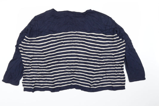 H&M Womens Blue Striped  Pullover Jumper Size M