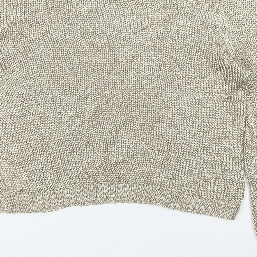 Topshop Womens Gold   Pullover Jumper Size 6