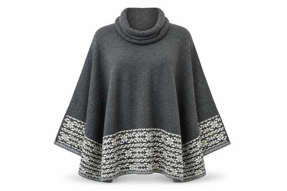 Front view of Roman women’s grey fair isle jumper, size S