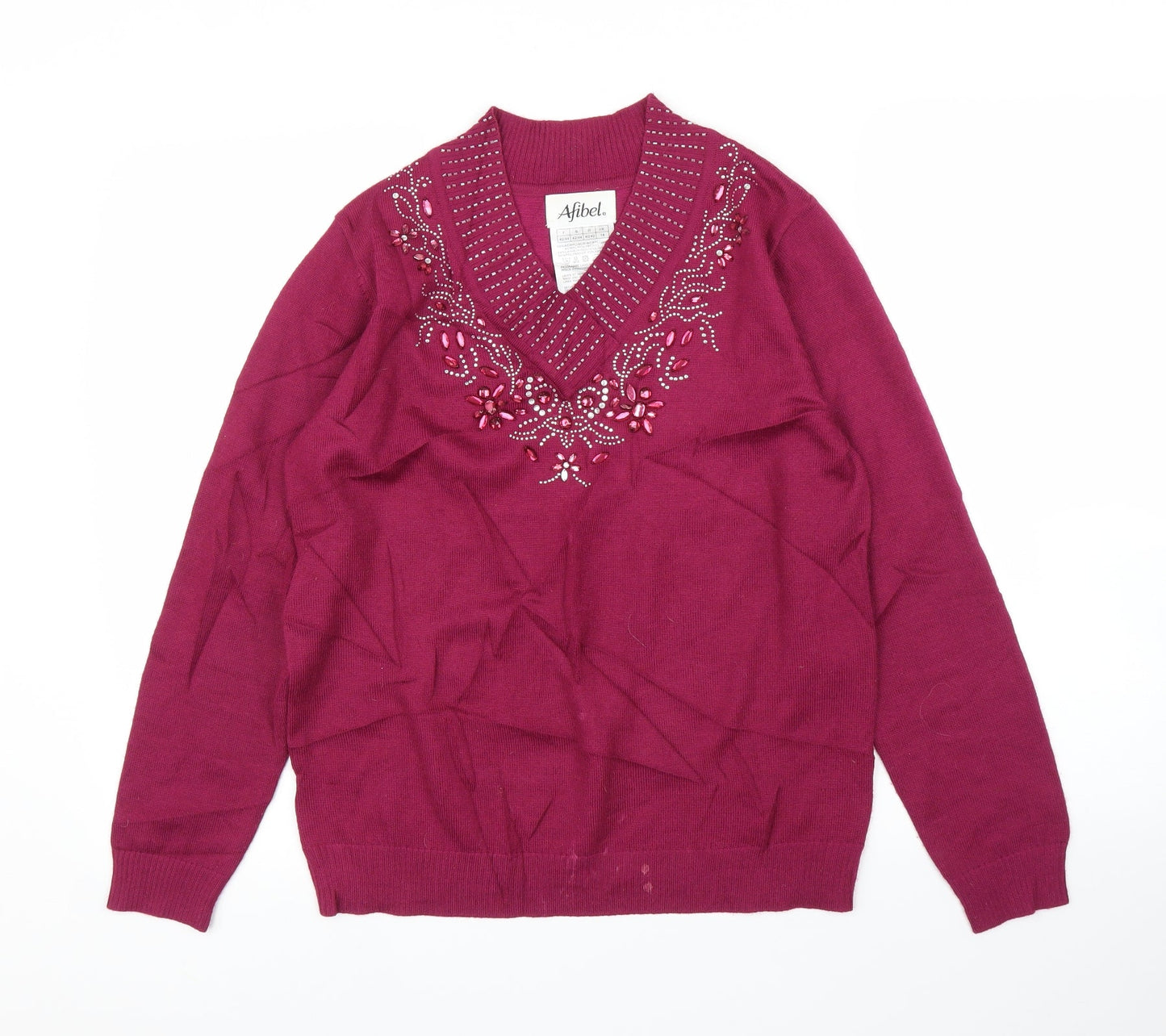 Afibel Womens Purple   Pullover Jumper Size 14